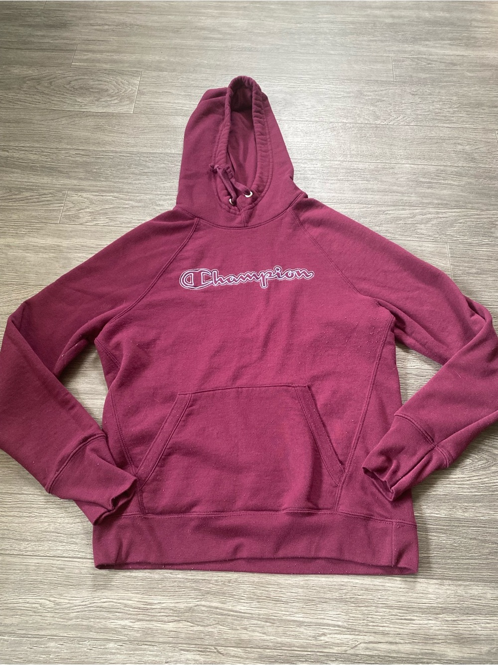 Champion Maroon Crewneck Sweatshirt with Script Logo